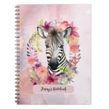 Zebra com Aquarela e Terra Floral