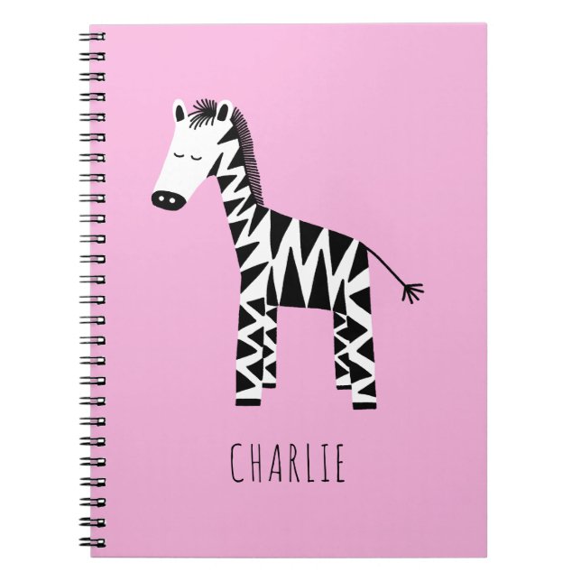 Caderno Espiral Zebra crianças fofas (Frente)