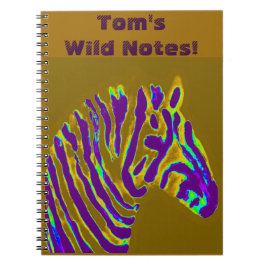 Caderno Espiral Zebra Dourada Roxa Personalizada