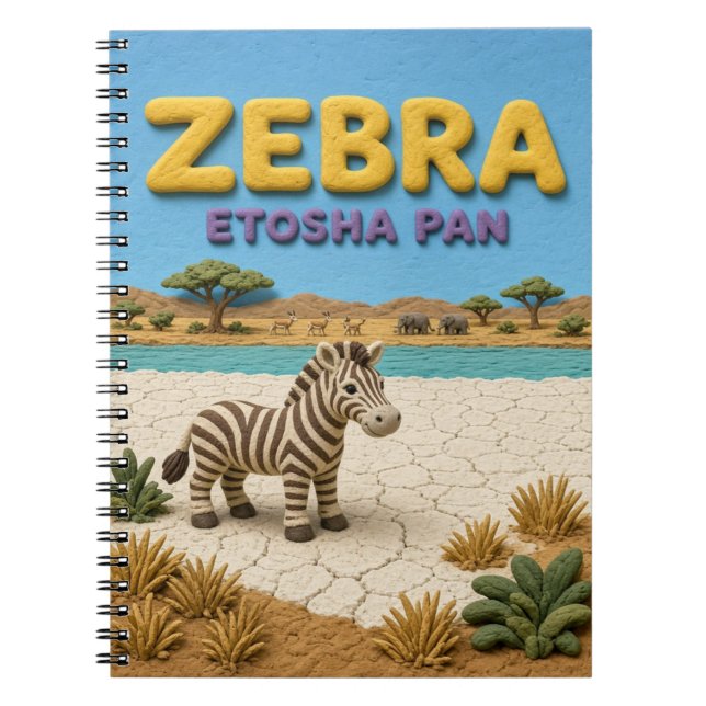 Caderno Espiral Zebra Etosha Pan Moderno KlayKoo (Frente)