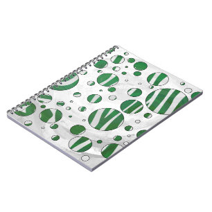Caderno Espiral Zebra Green e Bolinhas branca