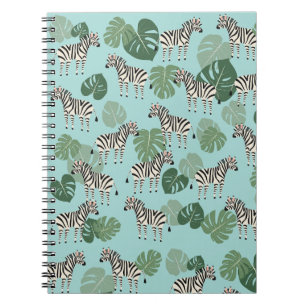 Caderno Espiral Zebra Monstera Pattern