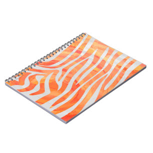 Caderno Espiral Zebra Orange e Impressão branco
