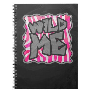 Caderno Espiral Zebra Quente-Rosa e Branco