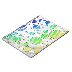 Caderno Espiral Zebra Rainbow e White Impressão
