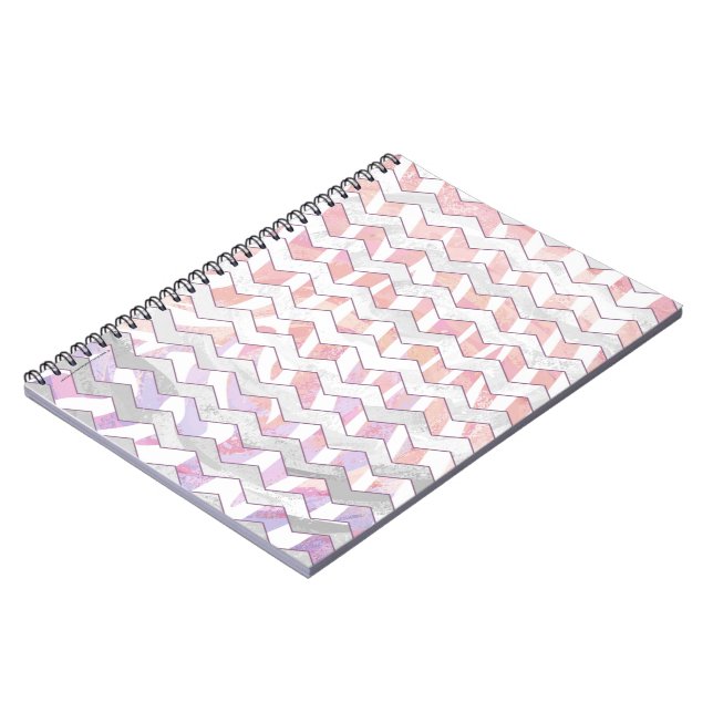 Caderno Espiral Zebra Rosa e White Chevron (Left Side)