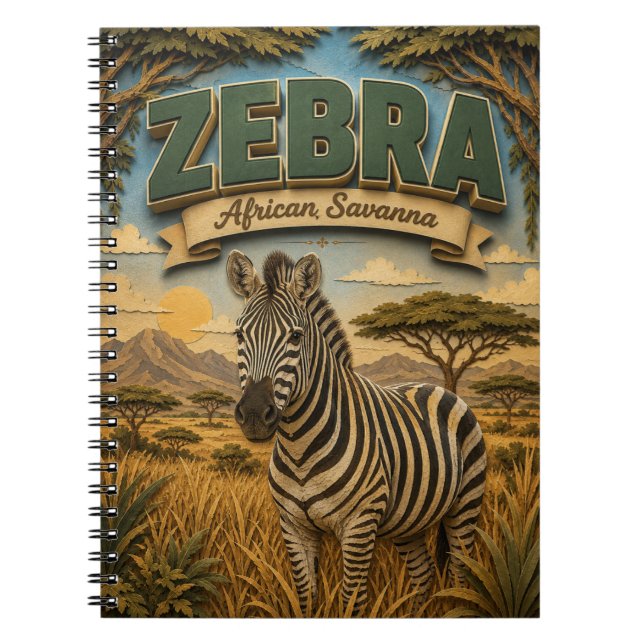 Caderno Espiral Zebra Savana Africana POPCUT (Frente)