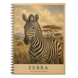 Caderno Espiral Zebra Savana da África Oriental VINTAGE