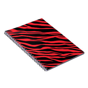 Caderno Espiral Zebra vermelha riscada
