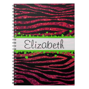 Caderno Espiral Zebra vermelha, Zebra brilhante, Impressão Zebra,