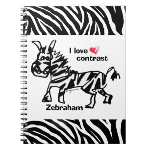 Caderno Espiral Zebraham - Eu adoro contraste
