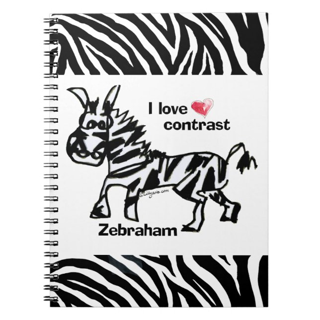Caderno Espiral Zebraham - Eu adoro contraste (Frente)