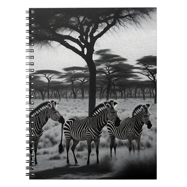 Caderno Espiral Zebras Na África - Tinta Petrolífera, Notebook (Frente)