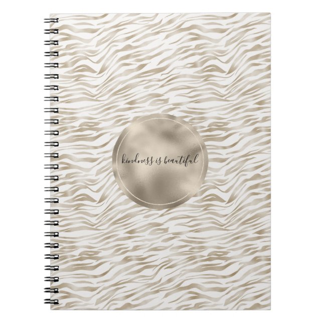 Caderno Espiral Zen Cream White Ccoa Castanho Zebra (Frente)