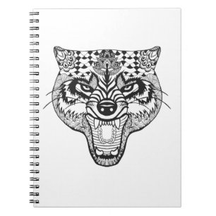 Caderno Espiral Zentangle inspirou o lobo