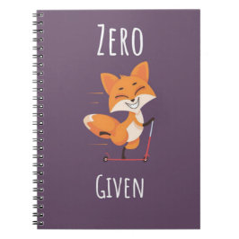 Caderno Espiral Zero Raposa Dado Presente Engraçado da Raposa Humo