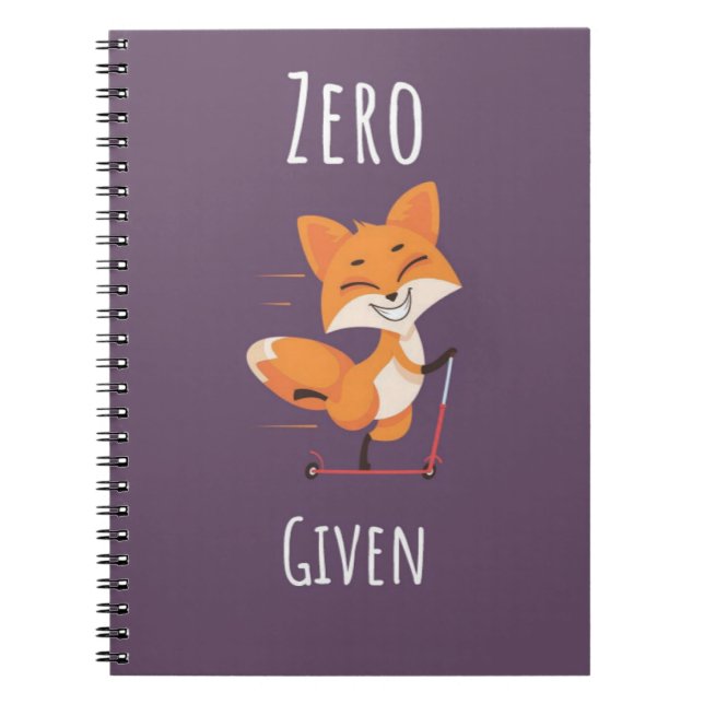 Caderno Espiral Zero Raposa Dado Presente Engraçado da Raposa Humo (Frente)