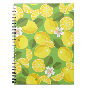 Caderno Espiral Zesty Lemon: Citrus Pattern Delight