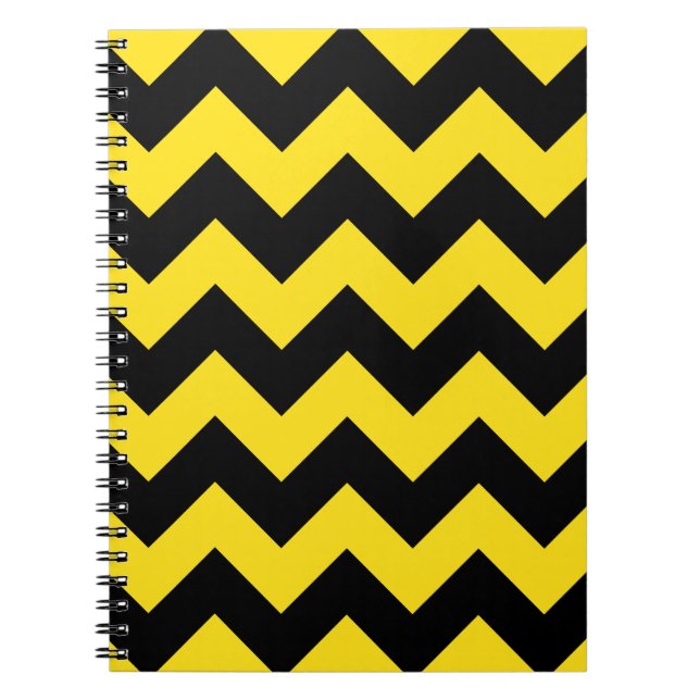 Caderno Espiral Ziguezague eu - Preto e amarelo do ouro (Frente)