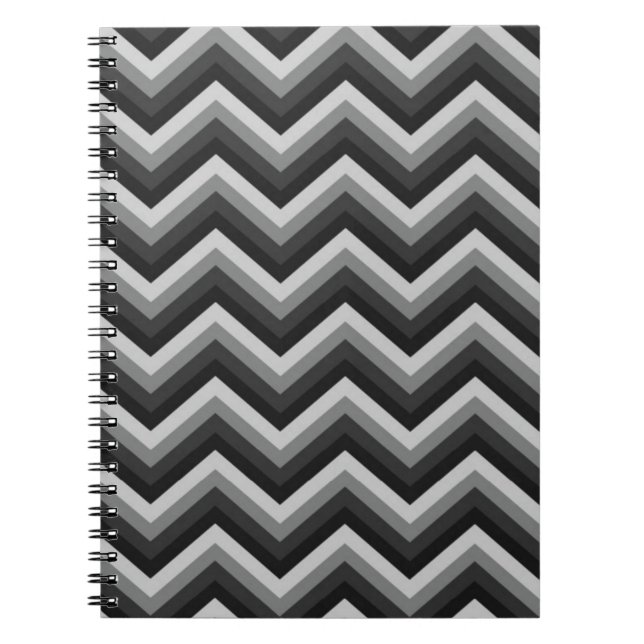 Caderno Espiral Ziguezague retro Chevron do teste padrão (Frente)