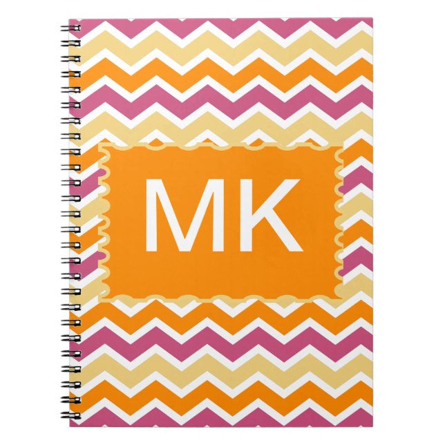 Caderno Espiral ZigZag tribal vibrante (Frente)