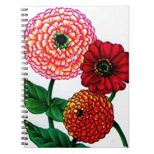 Caderno Espiral zinnias