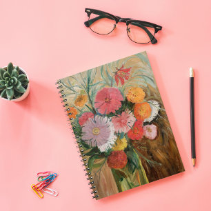 Caderno Espiral Zinnias e Asters Tadeusz Makowski