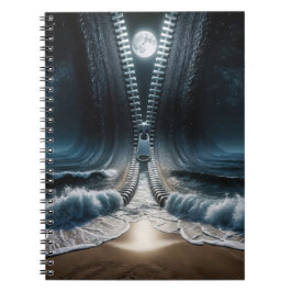Caderno Espiral Zipper Unzipping Moonlit Ocean