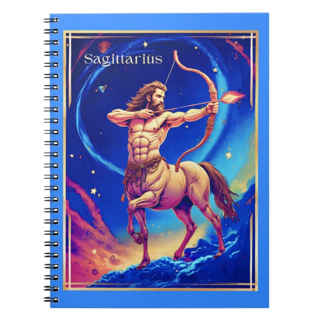 Caderno Espiral Zodiac Sign Sagittarius as the Celestial Archer (Frente)
