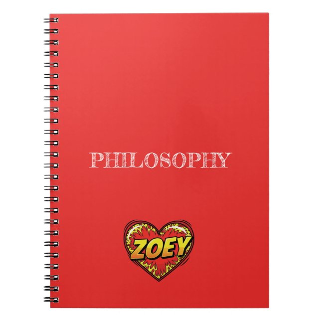 Caderno Espiral Zoey Heart Red (Frente)
