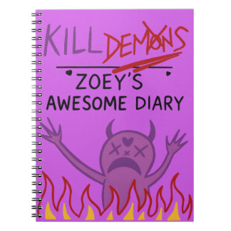Caderno Espiral Zoey’s Awesome Diary – Funny Purple Demon Notebook