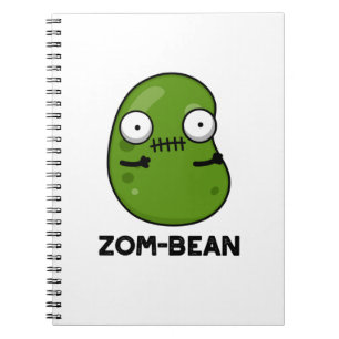 Caderno Espiral Zom Bean Pun Zombie Dia de as Bruxas engraçado