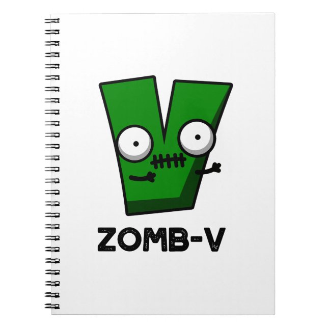 Caderno Espiral Zomb-V Dia de as Bruxas engraçado Zombie Alphabet  (Frente)