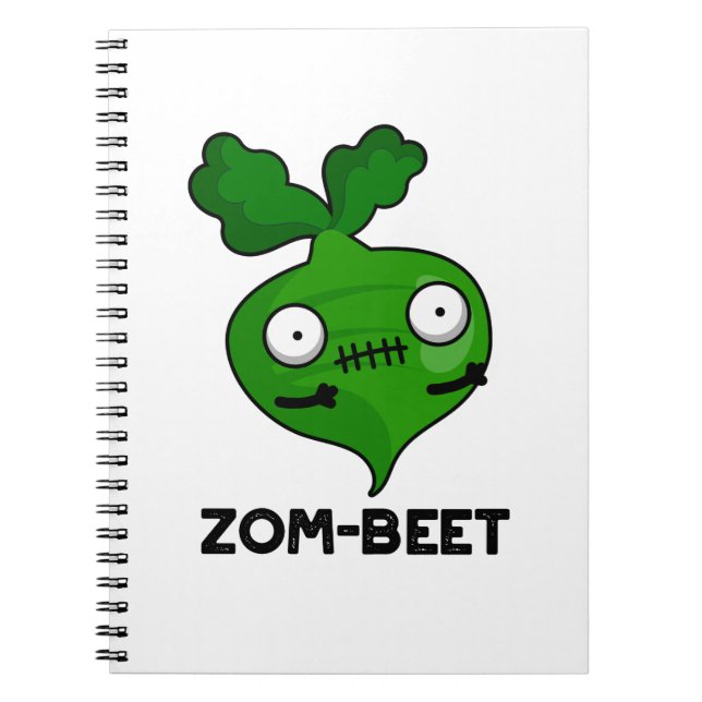Caderno Espiral Zombie Beet Pun Dia de as Bruxas engraçado Zombie (Frente)