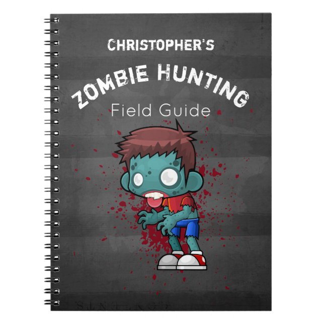 Caderno Espiral Zombie Hunting Field Guide Engraçado (Frente)