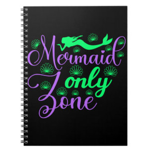 Caderno Espiral Zona Só de Sereias em Verde Neon e Roxo
