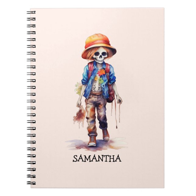 Caderno Espiral Zumbi Infantil Fofo Mas Assustador – Macabro Adorá (Frente)