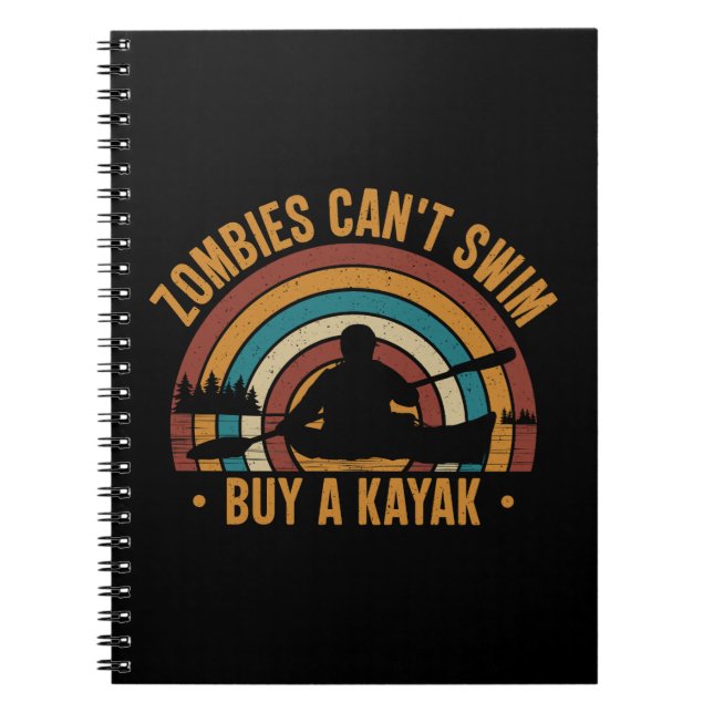 Caderno Espiral Zumbis não podem Natação Comprar Kayak (Frente)