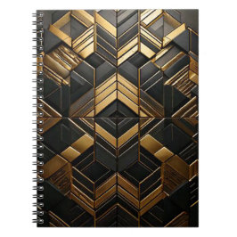 Caderno Espiral Zwart goud retro 