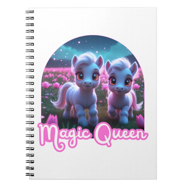 Caderno Espiral Zwei kleine süße Ponys - Magic Queen (Frente)