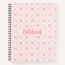 Caderno Estético com Laço Rosa – Diário Fofo e Fem
