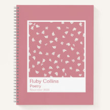 Caderno Estético de Florais Rosa Empoeirado