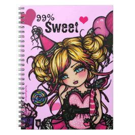 Caderno feericamente do rosa da menina do
