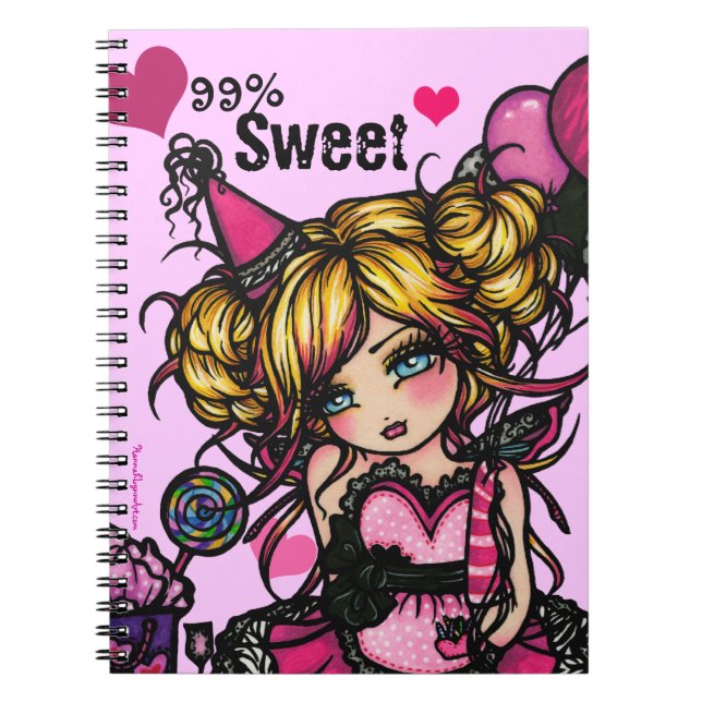 Caderno feericamente do rosa da menina do (Frente)