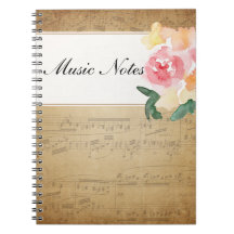 Caderno feito sob encomenda da partitura do