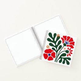 Caderno Floral Abstrato Ousado com Motivo de Papou