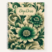 Caderno Floral Clássico com Capa Dura e Texto Pers