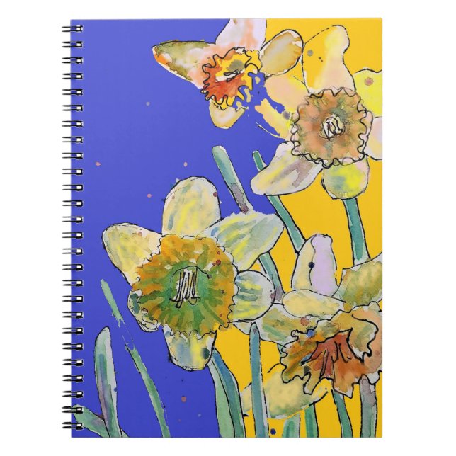 Caderno Floral de Aquarela Narciso (Frente)
