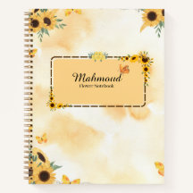 Caderno Floral de Girassóis – Jo Floral Personaliz