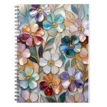 Caderno Floral Espiral Notas Diário Estético